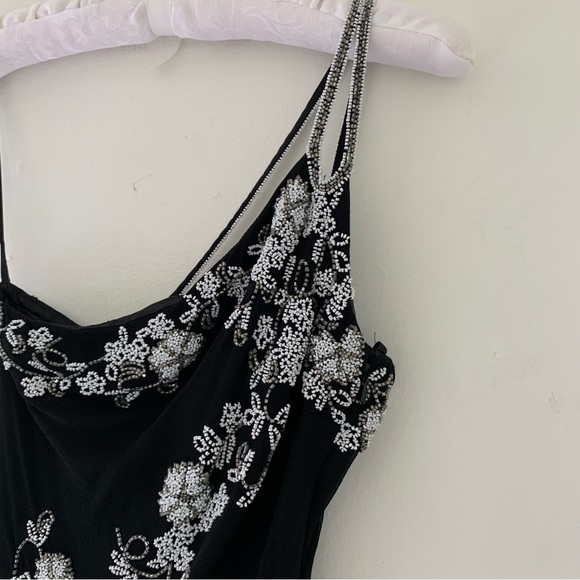 SOLD Stunning Vintage Y2K Asymmetrical Beaded Dress Cache Sz 6 - Picture 3 of 16